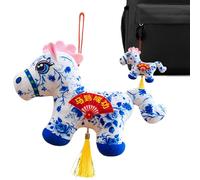 Générique Plush Horse Toy Folk Pattern Fabric Plush Toy Chinese New Year Animals Propitious Meaning - For Women Men Family Girlfriend Girl Boy Birthday