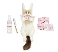 Générique Plush Pet Backpack | With Removable Shoulder Strap | Realistic Cat Backpack | For College Work, Office Travel, Vacation, Weekend, Travel, Pink, Se référer au descriptif, Refer to description