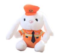Générique Plush Police Rabbit - Plush Fabric Car Trunk Ornament | 12cm 35G Traffic Rabbit Cute Cartoon Motorcycle Policeman Figure with