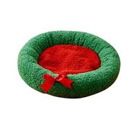 Générique Plush Round Bed, Pet Bed for Cats, Festive Dog Pillow, Soft Pet Cushion, Cat Bed for Christmas, Dog Supplies Bedding, Round Pet Cushion Cat Supplies for Cats Or Small Dogs