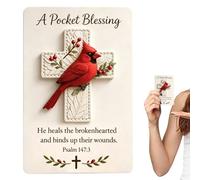 Générique Pocket Blessing | with Christian Memory Card | Inspirational Bird Pocket Keepsake for Adults Teens Friends & Prayer Meditation Bible Study