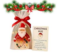 Générique Pocket Christmas Hug - Holiday Gift 2 Inch | PVC Keepsake Card - Mini Inspirational - PVC Comfort Pocket Cuddle Cuddle Set with Festive Card Ideal for Friends