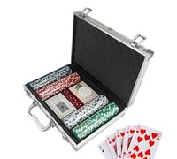 Générique Poker Chip Set - Poker Chip Set with Carry Case, Fictive Money, Club Style Game, Dealer Accessories and Card Games for Texas, Blac