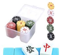 Générique Poker Chips - 100 Numbered Poker Coins Numbered Metal Core Chips Game Chips with Case | Home Travel Night Tournaments