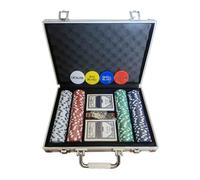 Générique Poker Chips with Numbers - 200 Pieces with Aluminium Carry Case - Complete Poker Game for Adults with Case, Ideal for Holidays, Camping, Road Trip, Family and Beginners