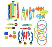 Générique Pool Dive Toys, Underwater Training Set, 13.78x9.84in Colorful Multiplayer Game, Authentic Safe Materials, Swim Practice Toy for Backyard Poolside Family Swim Lessons