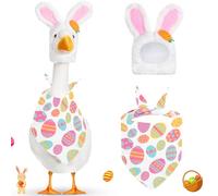 Générique Porch Goose Easter Outfits | With Hat Easter Cute Clothes | Goose Outfits for Statue Duck 58 cm, for Outdoor Entrance Door Decor Farmhouse Balcony Birthday Valentine's Day