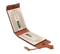 Générique Portable Cribbage Tray, Faux Leather Cribbage Tray | with Traditional Interactive Toy Storage Compartment for Travel Camping Adults
