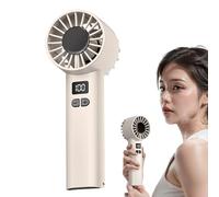 Générique Portable Hand Fan, Portable Electric Desk Fan, 100 Speed Wind, Led Display, Battery Powered Quiet Cool Gadgets, Camping Supplies, Lightweight Travel Accessories for Comfort