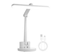 Générique Portable LED Desk Lamp - Foldable Adjustable USB Charging Table Light for Reading Studying Writing Bedside Bedroom Home School Vanity Work Desk Compact Lightweight ABS