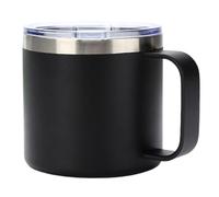 Générique Portable Travel Cup - 12oz Stainless Steel Drinking Cups, 3.46 inches Double Wall Insulated Coffee Mug with Lid Handle, Spill Proof Thermal Cup for Home Travel Beverage Accessories