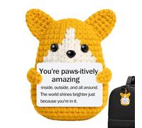 Générique Positive Crochet Animals - Inspirational Decorative Puppy for Office | Amigurumi Animals for Colleagues Dad Friends Daughter Sister Son Teenagers Woman