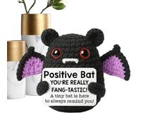 Générique Positive Crochet Animals | Knitted Animals Halloween Bat Shape | Inspirational Cute Plush Toys Now Card | for Home Office Valentine's Day Christmas Graduation