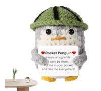 Générique Positive Crochet Penguin | 10cm Cute Motivating | Positive Desk Decor | for Adults Employees Christmas Colleagues Craft Lovers Collectors Shelf