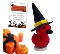 Générique Positive, Positive Knitted | Halloween Pumpkin Heads | Funny Crochet with Positive Card, Soft Knit Decoration, Encouragement Stand for the Room