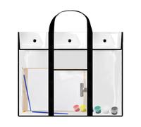 Générique Poster Storage Bag, Sturdy Clear Waterproof, Art Organizer, PVC Bulletin Board Holder, Storage Organizer, with Handle & Pocket, for Sketching Drawing 31.5 x 25.59 inches, Black, Se référer
