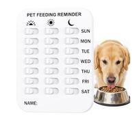 Générique Power Reminder -16 Cm Magnetic Feeding Reminder | AM/PM Tables Tables -Dogs & Cats Plan Magnet 3 Lines, Daily Power Supply with Sticker for The