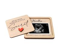 Générique Pregnancy Announcement Box, 7.5 x 5 cm Wooden Souvenir Box with Ultrasound Photo Frame | For Ultrasound Photo, Home Decor, Office, Table, Shelf, Party, Family,