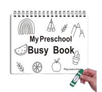 Générique Preschool Learning Books - Busy Activity Book for in Early Learning - Writing Supplies for School Nursery Home Travel Airplane