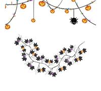 Générique Pumpkin Vine Halloween Lights - 54 LED Willow Twig Garland, Waterproof Decorative Lighting, Spooky Holiday Accent | For Bedroom Porch Garden Staircase Window Terrace Mirror