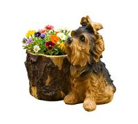 Générique Puppy Flower Pot - Resin Puppy Figurine, Indoor Decorative Flower Container, Desk Display Stand, Charming Garden Style with Detailed Carving Finish