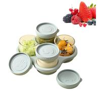 Générique Puree Containers - 4 Pieces with Graduated Tray Suitable for Microwaves Small Format,Food Containers for Puree Fruits Breast Milk Apartment Nursery Travel