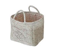 Générique Quilted Storage Basket - Floral Foldable Quilted Tote Bag, Large Shopping Basket with Handles, for Home, Picnic, Shopping, Travel, Car, Bedroom, Layers, Clothes, Make-Up, Green, Se référer