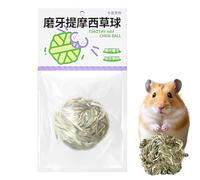 Générique Rabbit Chew Toy - Edible Natural Toy | Rolling Hay Ball for Rabbit - for Small Animals Hamster Chinchilla Gerbil Game Fight Boredom and Teeth Grinding