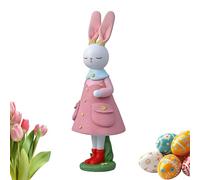 Générique Rabbit Figurines - Cute Resin Easter Bunny Decor - Spring Figurines for Table Centerpieces, for Kitchen, Bedroom, Bathroom, Office, Farmhouse, Farmhouse, Window, Office, Shelf