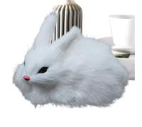 Générique Rabbit Plush Toy | Realistic Plush Rabbit Desk Model | Collection Home Decor Animal Doll for Teens and Adults