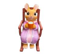 Générique Rabbit Statue Rabbit Statue on Rocking Chair - Garden Statues - Decoration for Easter Indoor and Outdoor Patio Shelf Home Gift
