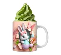 Générique Rabbit Themed Coffee Mug - 350ml Cute Ceramic Drink Cup Easter Bunny Water Cup | For Home, Bedroom, Kitchen, Dining Table, Office, Home