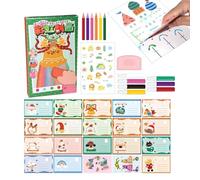Générique Rainbow Press-On Art Kit, Fun And Original Creative Postcards | Art Paper For | Birthday Class Creative Activity Home Summer Travel