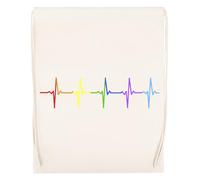 Générique Rainbow Pulse Heartbeat LGBT Reusable Cotton Sports Bag Black