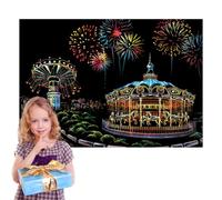 Générique Rainbow Scraping Paper | Notepads with City Monuments | Craft Kit for | Items for Birthday, Halloween & Christmas Parties | Games, DIY Projects