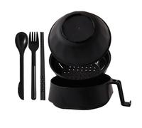 Générique Ramen Bowl Set, Large Capacity Instant Noodles Bowls 6X, PP with Lid, Chopsticks, Spoons, Fork, Perfect for Soup, Noodles, Asian Cuisine, Convenient, Easy to Use, 6.1 inches