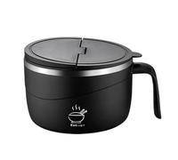 Générique Rapid Bowl, Anti Scalding Soup Mugs, Heat Resistant Rice Bowl with Lid, Ceramic Kitchenware with Compact Design, Dining Supplies for Pasta Oatmeal Gumbo Salad Home College Dorm Room