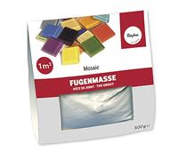 Générique Rayher 1460000 Mosaic Tile Grout for Grouting Stained Glass Tiles and Mosaic Crafts, light Grey, 500 g