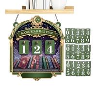 Générique Reading Book Counter | Wooden Shelf Ornament - Book Sign This Year with 30 Numbers, for Study Workplace Bookcase Shelf Corner Home