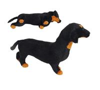 Générique Realistic Dachshund Statue, Decorative Figurine Dog Simulation, Plush Dachshund Figurine - for Living Room, Bedroom, Entrance, TV Cabinet, Fireplace, Library, Nightstand