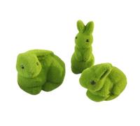 Générique Realistic Flocked Animal Figurine Rabbit Statue | Easter Bunny with Artificial Green Foam | for Office Bedside Table Bookcase Dorm Home Garden Flower Pot