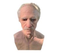 Générique Realistic Old Man - Human Face Masks - Costume Accessory with White Hair and Beard for Masquerade Show Theatre Cosplay Parties and Family Gatherings