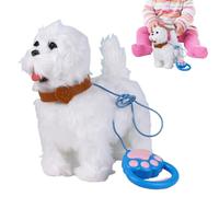 Générique Realistic Robot Puppy Plush Toy - 22 x 20 x 10 cm - Electronic Dog with Lead | Running Singing | Interactive Toy for Pets for the Birthday House