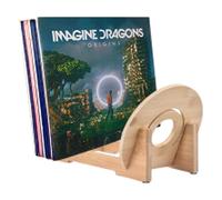 Générique Record Stand for Albums - Durable Wood 25 x 20 cm | Portable Record Stand with Slotted Design | Organizer Vinyl Records Magazines Books Folders Notebooks | Easy Storage for Home Office Study