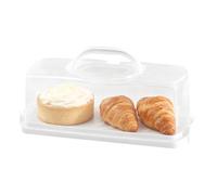 Générique Rectangular Container with Portable Handle Toast Storage Box for Home Made Pastry Bakery Display Easy Carry Organized Counter