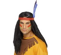 Generique - Red Indian wig for men