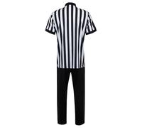 Générique Referee Jersey - Black and White Stripe Uniform - Referee Uniform Short Sleeve V Neck with Pants for Sports Gym Softball Baseball Volleyball Hockey