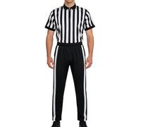 Générique Referee Jersey, Black and White Striped Outfit, Referee Uniform with Short Sleeves and V Neck with Trousers - for Basketball Hockey Football Volleyball Baseball Softball Lessons