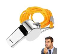 Générique Referee Whistle - Nickel-Plated Iron | Coach Whistle | Sport Whistles with Cord | Powerful Clear Sound Ideal for Training, Games, Coaches, Referees And Outdoor Activities