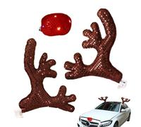 Générique Reindeer Decorations | Cute Fun Waterproof Decorations Costume Car Horns And Reindeer Nose - For Party Holiday New Year Truck Camper SUV Vehicle Outdoor Family Friends